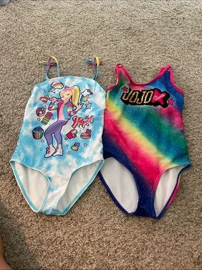 Nickelodeon Girls One-Piece Swimwear Set - Blue Tie-Dye & Rainbow JoJo
